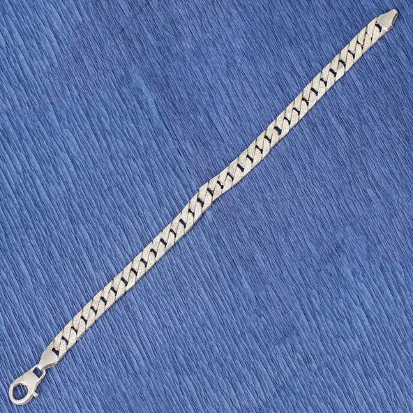 925 Ayar Gümüş 0,70 mm Zincir Bileklik - Resim 4