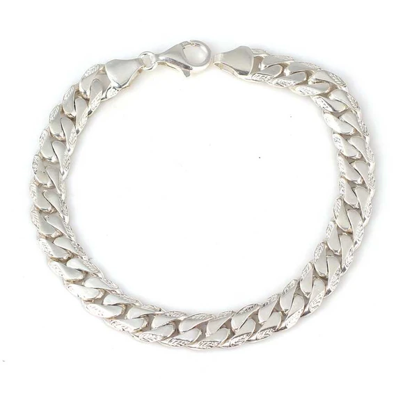 925 Ayar Gümüş 0,75 x 10 mm Zincir Bileklik - Resim 2