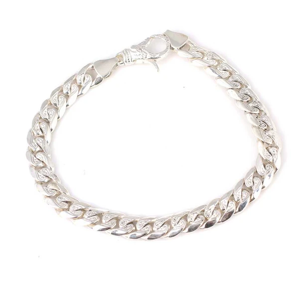 NUSRET TAKI 925 Ayar Gümüş 0,75 mm Zincir Bileklik - Resim 2