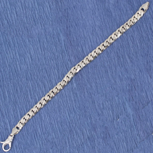 NUSRET TAKI 925 Ayar Gümüş 0,75 mm Zincir Bileklik - Resim 4