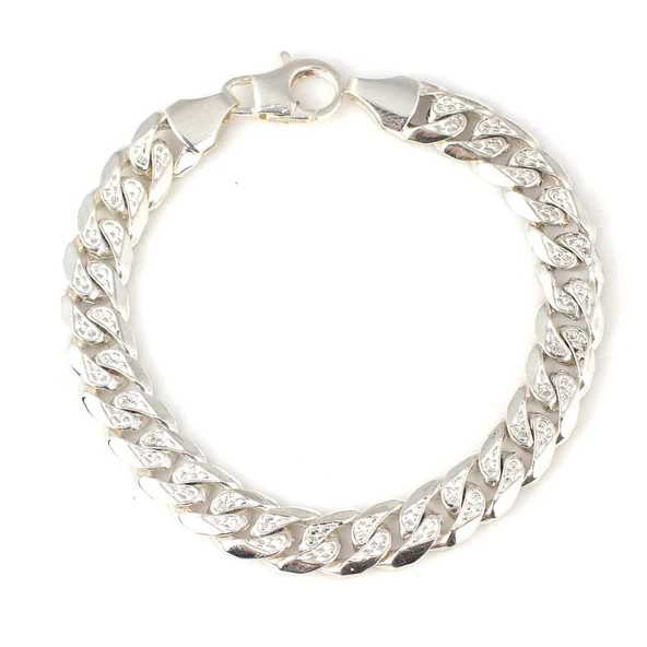 Gümüş Desenli Zincir Bileklik, 0,9 x 12 mm - Resim 2