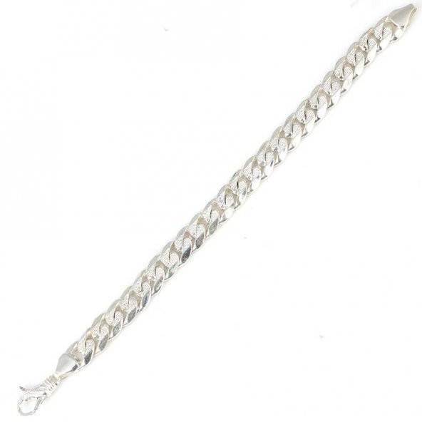 925 Ayar Gümüş 10 x 13,5 mm Zincir Bileklik - 3