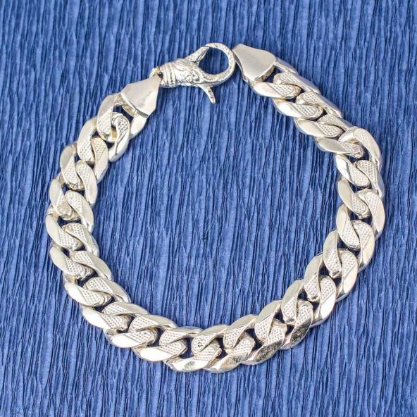 925 Ayar Gümüş 10 x 13,5 mm Zincir Bileklik