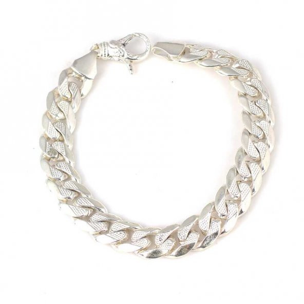 925 Ayar Gümüş 10 x 13,5 mm Zincir Bileklik - 2