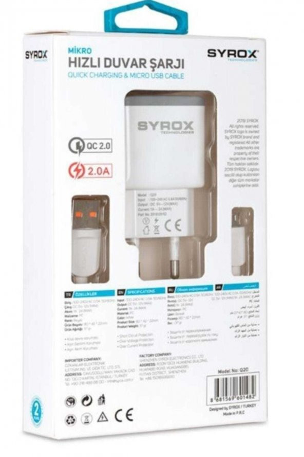 Syrox J15 Uyumlu Hızlı Şarj Aleti - 1