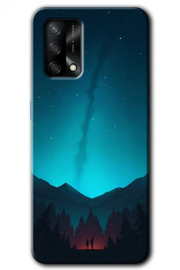 Oppo A74 Kılıf HD Desen Baskılı Arka Kapak - Night Fores Mount