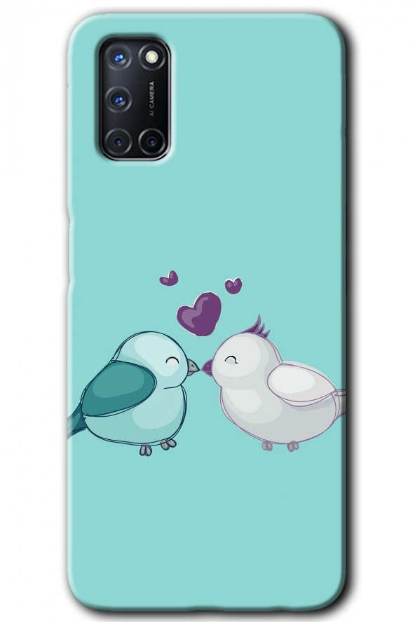 Oppo A52 Kılıf HD Desen Baskılı Arka Kapak - Mutlu Kuşlar