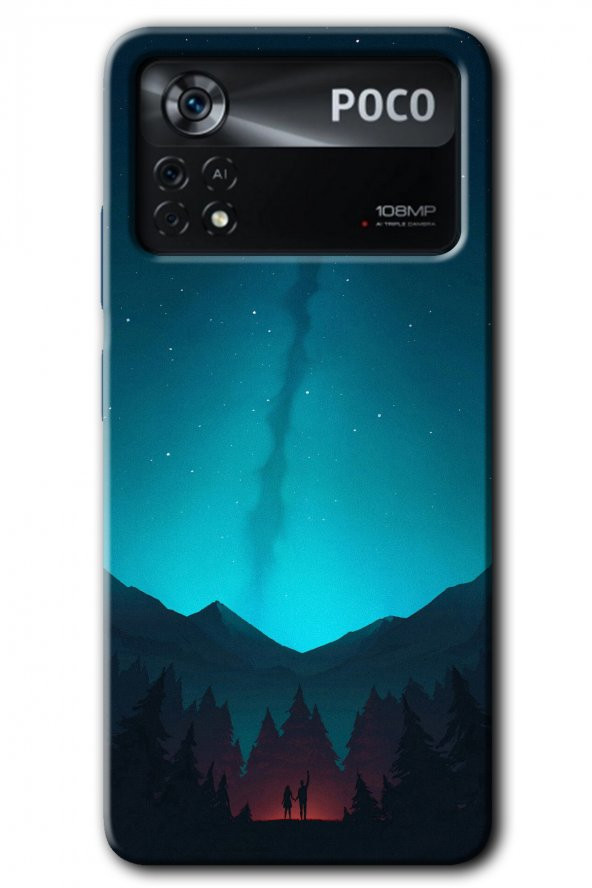 Poco x4 Pro Kılıf HD Desen Baskılı Arka Kapak - Night Fores Mount