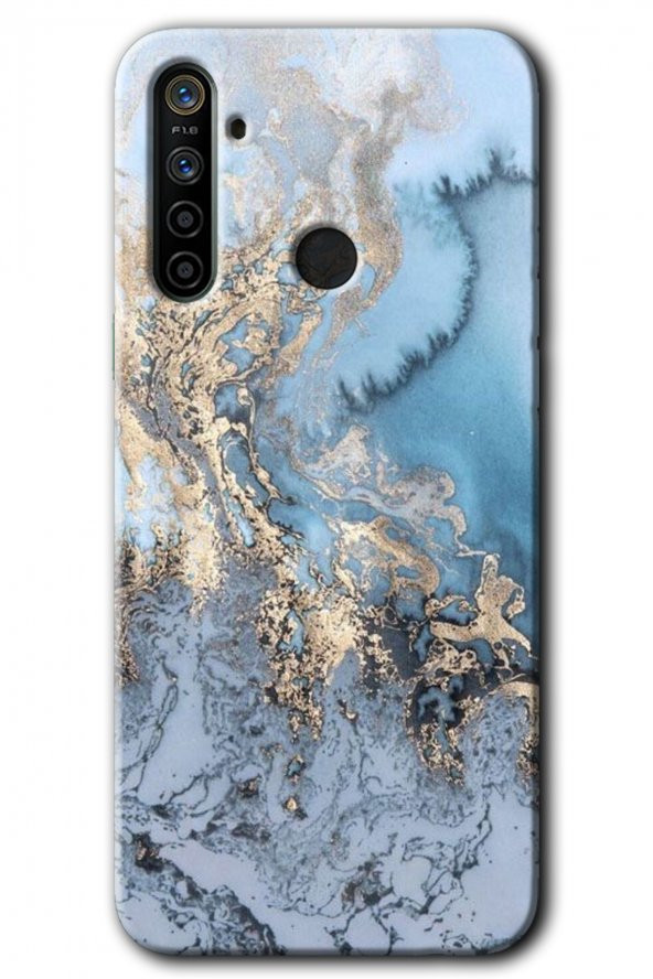 Realme 5i Kılıf HD Desen Baskılı Arka Kapak - Eski Mermer - 1