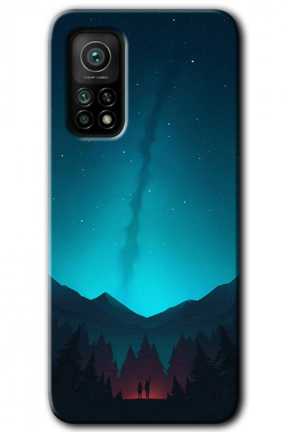 Xiaomi Mi 10T Kılıf HD Desen Baskılı Arka Kapak - Night Fores Mount