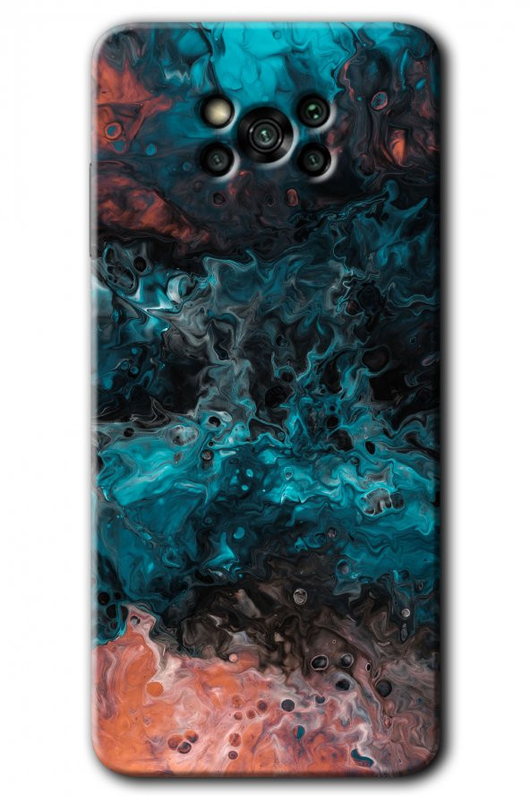 Poco x3 NFC Kılıf HD Desen Baskılı Arka Kapak - Liquid Colorfull