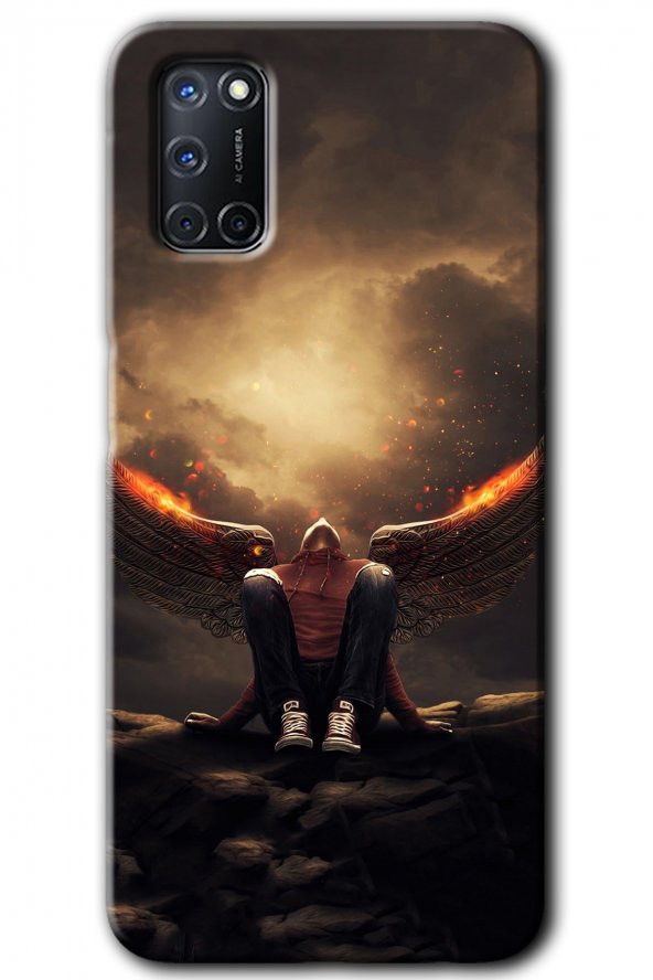 Oppo A52 Kılıf HD Desen Baskılı Arka Kapak - Wings of Power