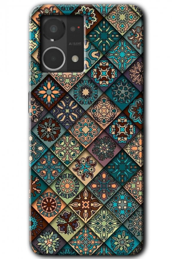 Oppo Reno 7 4G Kılıf HD Desen Baskılı Arka Kapak - Mandala Desen - 1