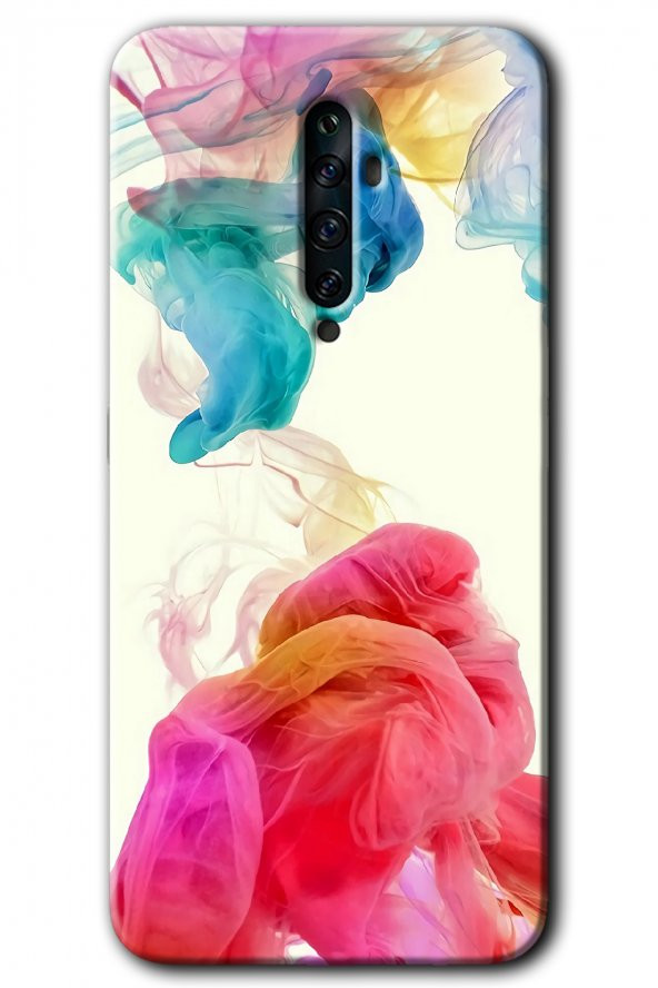 Oppo Reno 2z Kılıf HD Desen Baskılı Arka Kapak - Gökkuşağı Color - 1