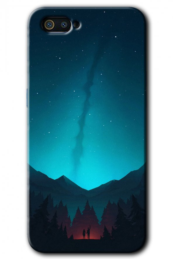 Realme C2 Kılıf HD Desen Baskılı Arka Kapak - Night Fores Mount