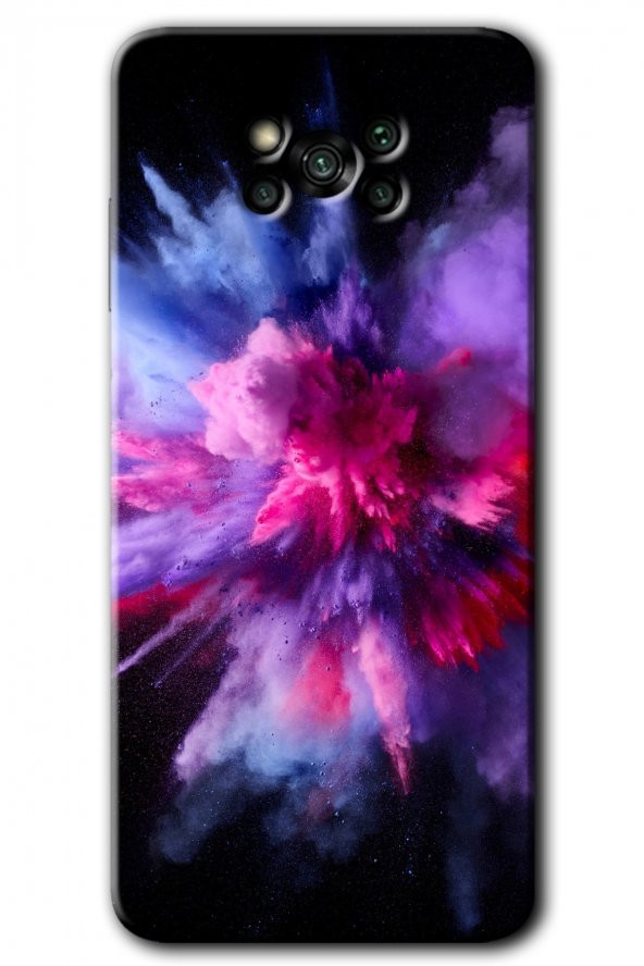 Poco x3 Pro Kılıf HD Desen Baskılı Arka Kapak - Color Splash Purple