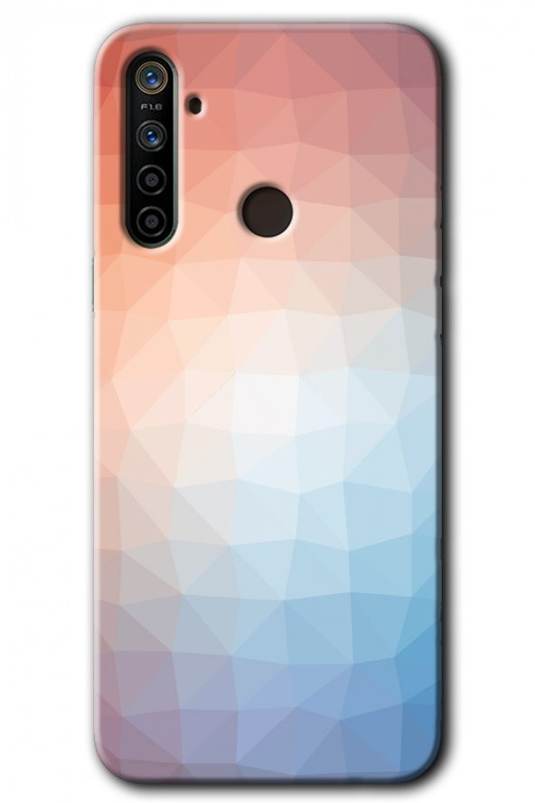 Realme 5i Kılıf HD Desen Baskılı Arka Kapak - Polygon Graident 3 - 1