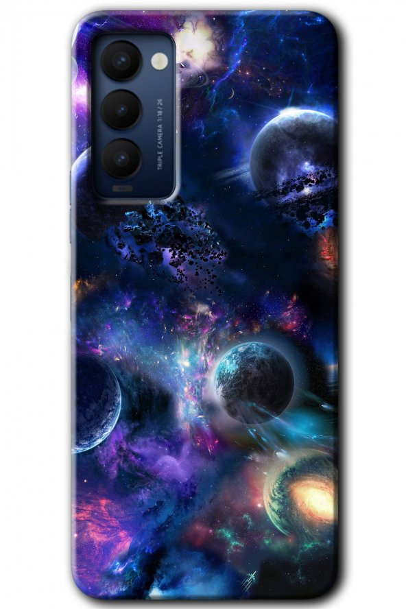 Tecno Camon 18 Kılıf HD Desen Baskılı Arka Kapak - Gezegen Karışımı