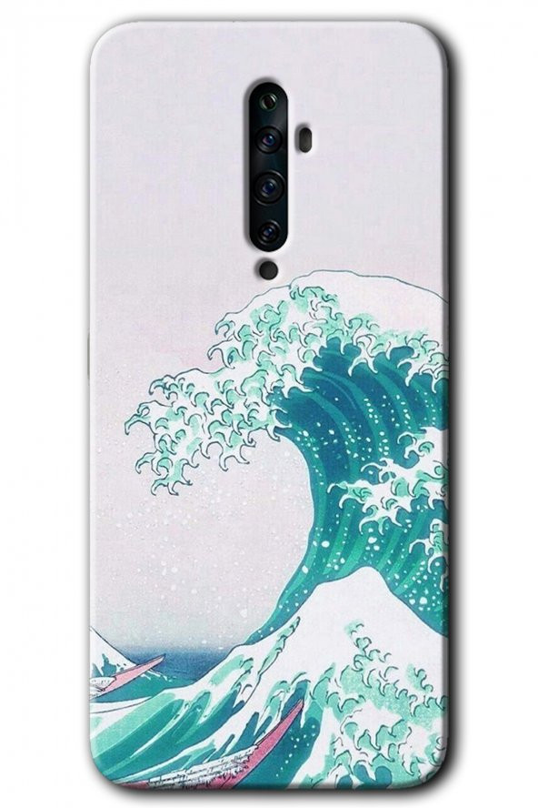 Oppo Reno 2z Kılıf HD Desen Baskılı Arka Kapak - Dalga - 1