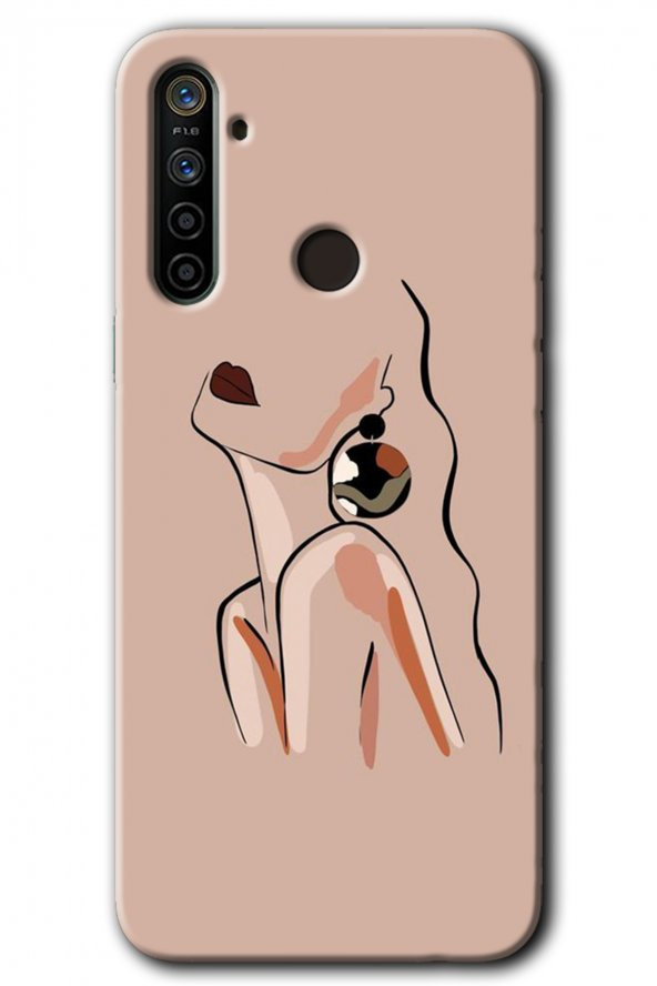 Realme 5i Kılıf HD Desen Baskılı Arka Kapak - Çizim Silüet - 1