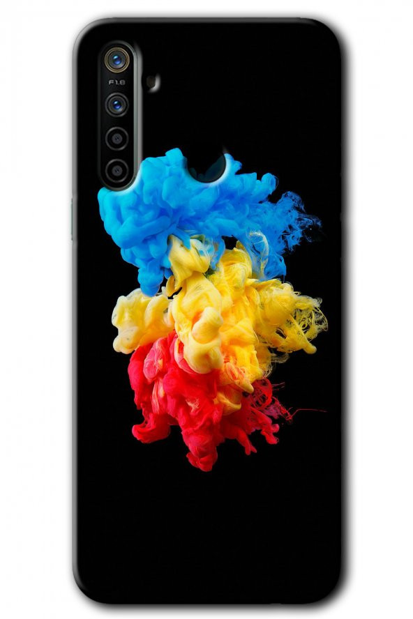 Realme 5i Kılıf HD Desen Baskılı Arka Kapak - Black 1 - 1