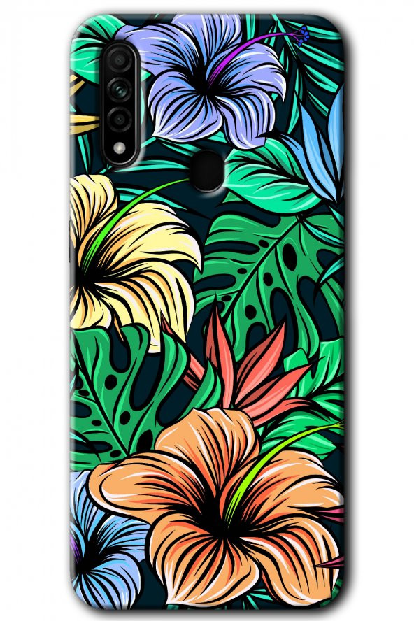 Oppo A31 Kılıf HD Desen Baskılı Arka Kapak - Hibiscus Flowers