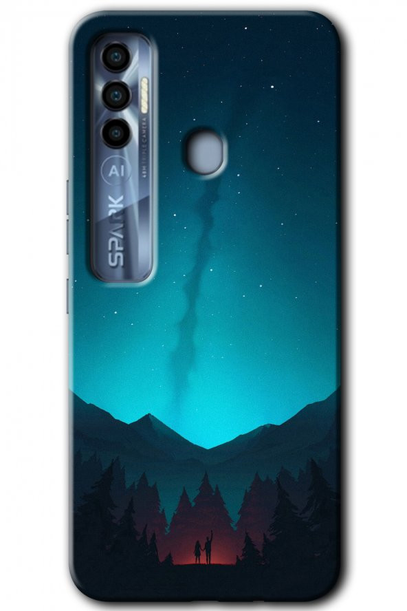 Tecno Spark 7 Pro Kılıf HD Desen Baskılı Arka Kapak - Night Fores Mount