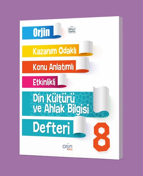 ORJİN 8.sınıf Din kültürü ve ahlak bilgisi defteri