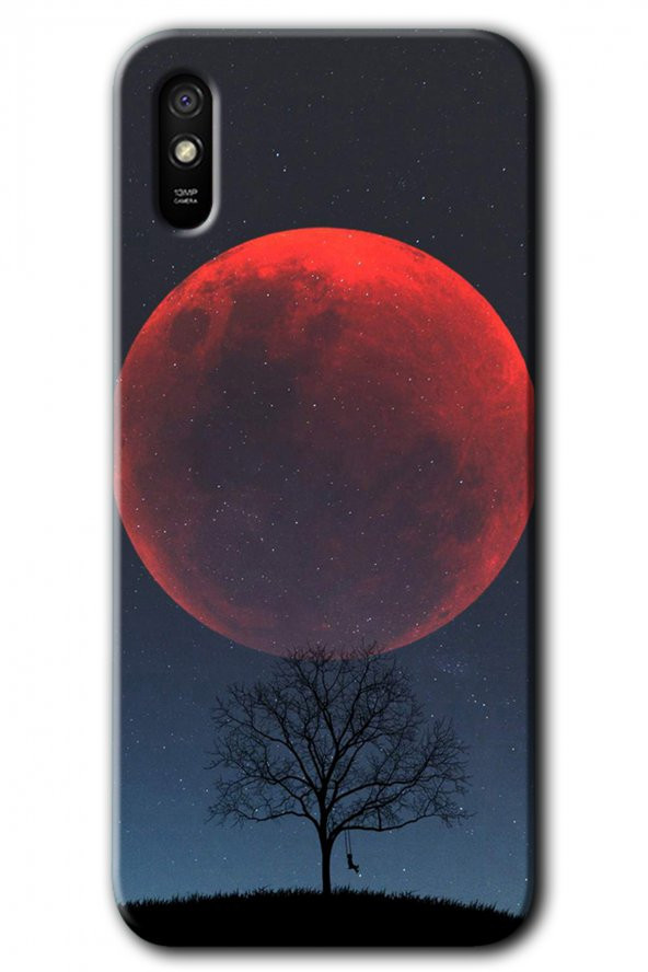 Redmi 9A Kılıf HD Desen Baskılı Arka Kapak - Kanlı Ay