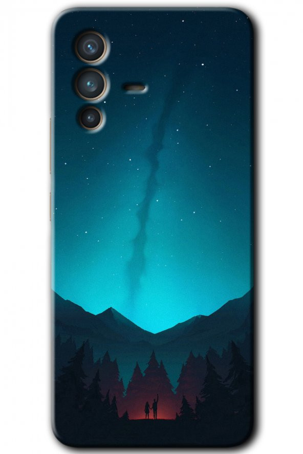 Vivo V23 5G Kılıf HD Desen Baskılı Arka Kapak - Night Fores Mount