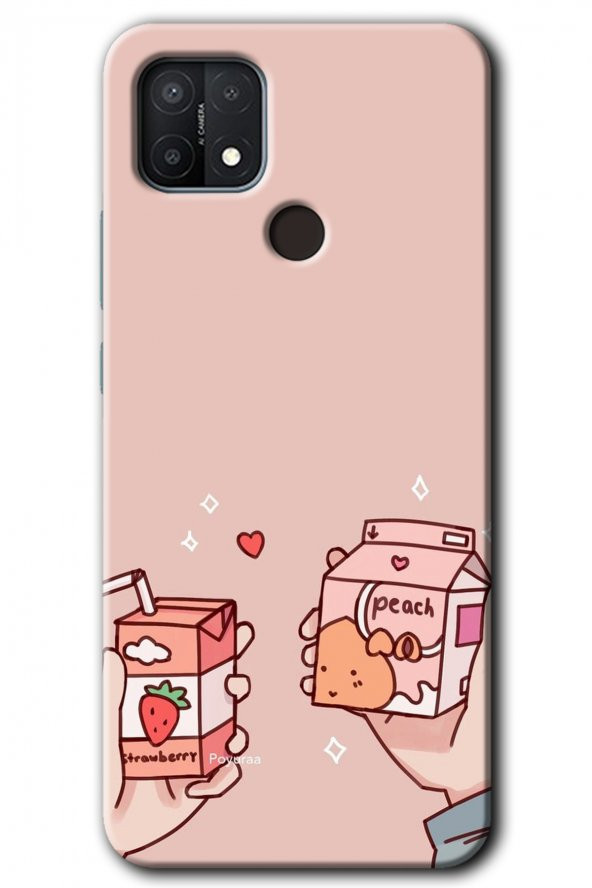 Oppo A15s Kılıf HD Desen Baskılı Arka Kapak - Meyveli Süt