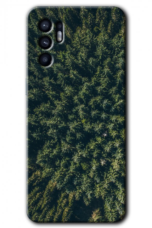 Oppo Reno 6 Kılıf HD Desen Baskılı Arka Kapak - Çam Ağacı Ormanı - 1