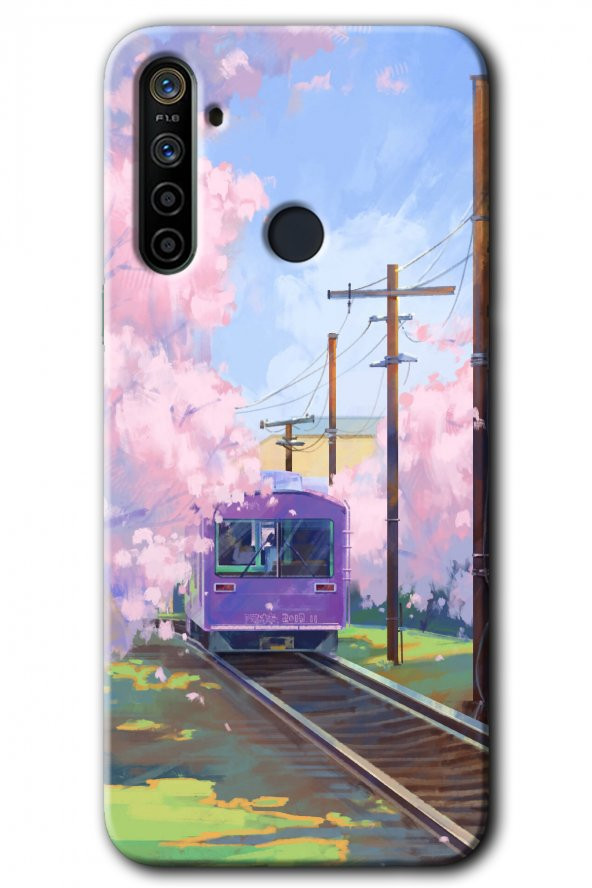 Realme 5i Kılıf HD Desen Baskılı Arka Kapak - Rails Paint - 1