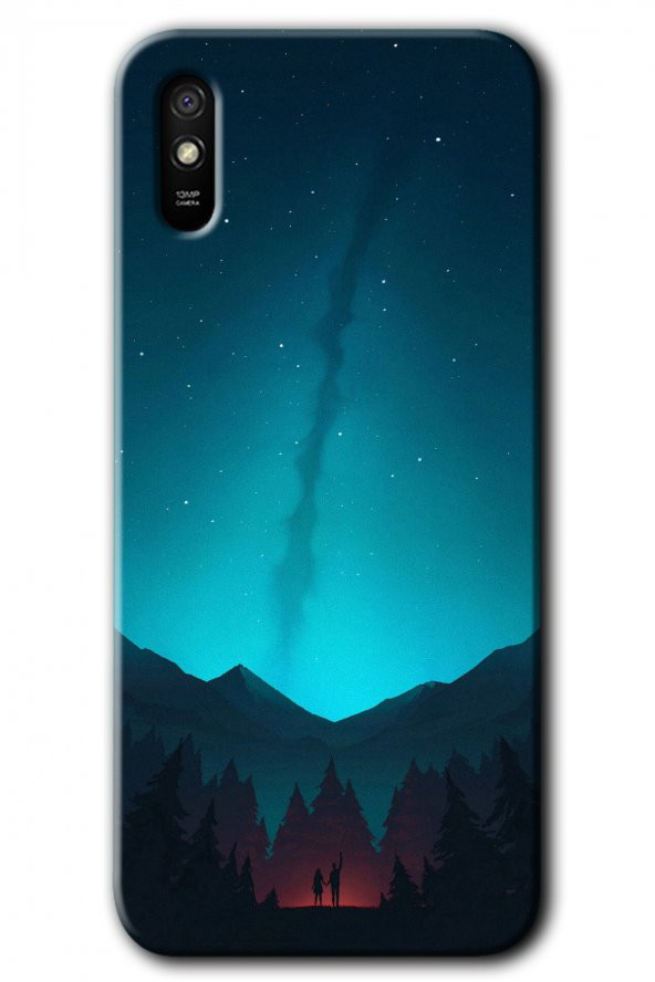 Redmi 9A Kılıf HD Desen Baskılı Arka Kapak - Night Fores Mount