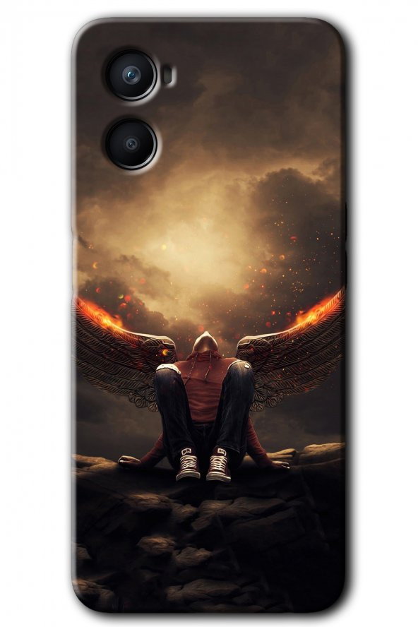 Oppo Reno 3 Kılıf HD Desen Baskılı Arka Kapak - Wings of Power - 1
