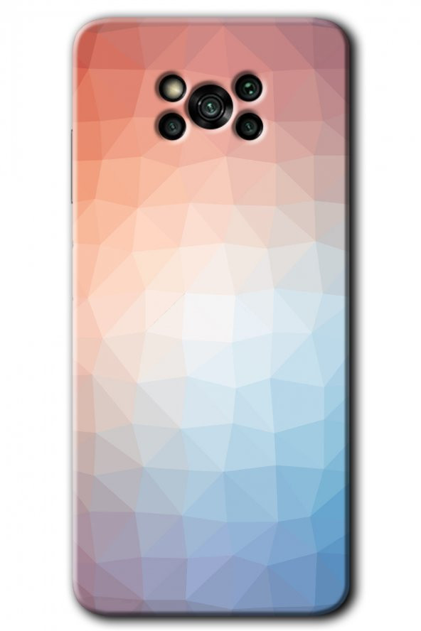 Poco x3 NFC Kılıf HD Desen Baskılı Arka Kapak - Polygon Graident 3