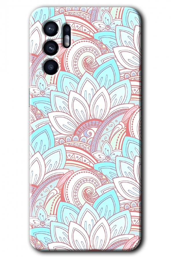 Oppo Reno 6 Kılıf HD Desen Baskılı Arka Kapak - Çin Mandala 1