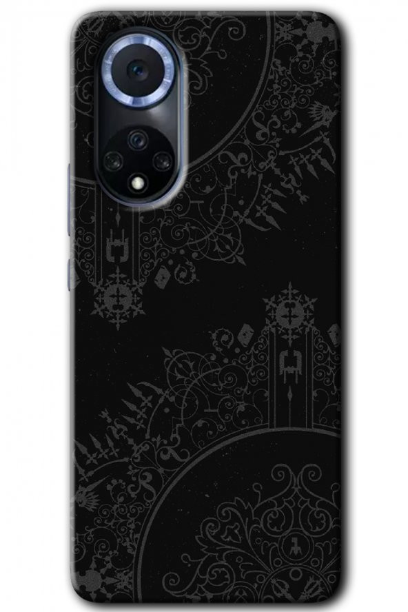 Huawei Nova 9 Kılıf HD Desen Baskılı Arka Kapak - Siyah Mandala