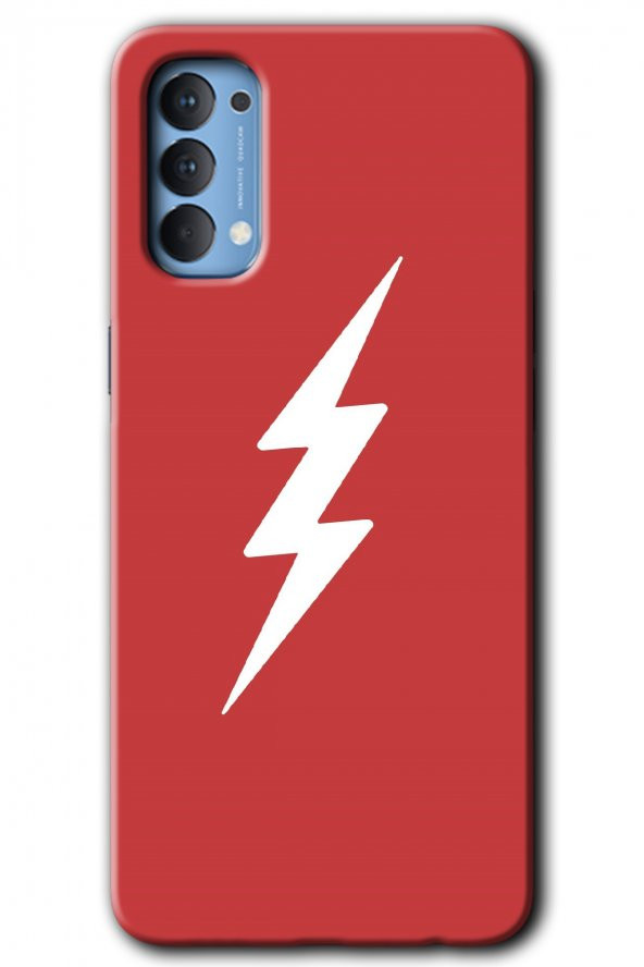 Oppo Reno 4 Kılıf HD Desen Baskılı Arka Kapak - Flash Logo - 1