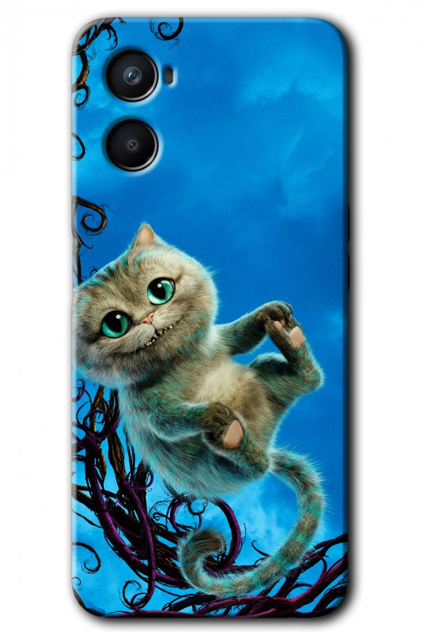 Oppo Reno 3 Kılıf HD Desen Baskılı Arka Kapak - Çılgın Kedi - 1