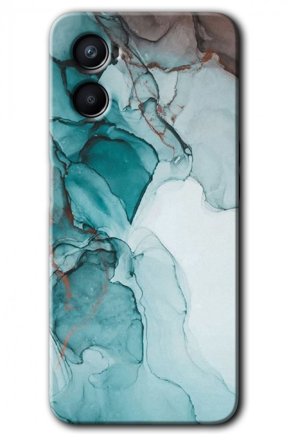 Oppo Reno 3 Kılıf HD Desen Baskılı Arka Kapak - Buzul Mermer - 1