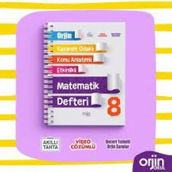 Kurmay yayınları ORJİN 8 Matematik Defteri