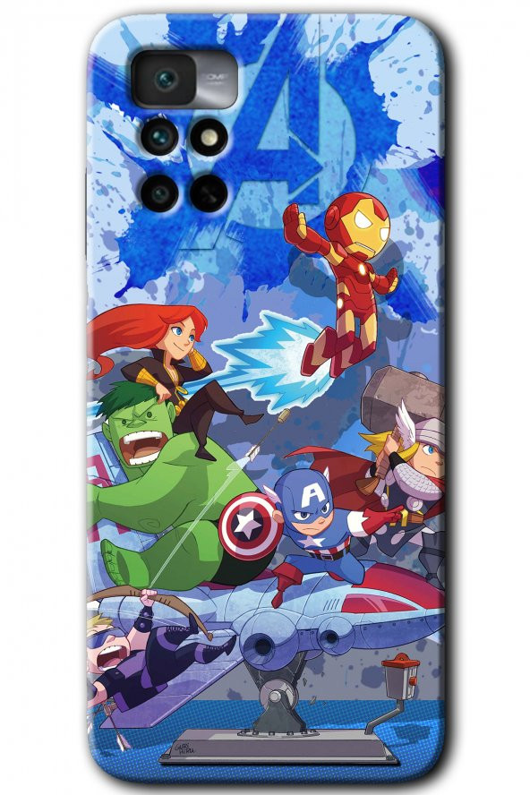 Redmi Note 11 4G Kılıf HD Desen Baskılı Arka Kapak - Avengers Cartoon
