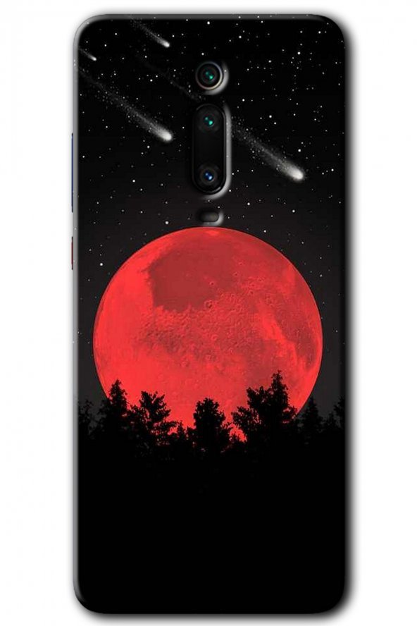 Xiaomi Mi 9T Kılıf HD Desen Baskılı Arka Kapak - Kanlı Ay