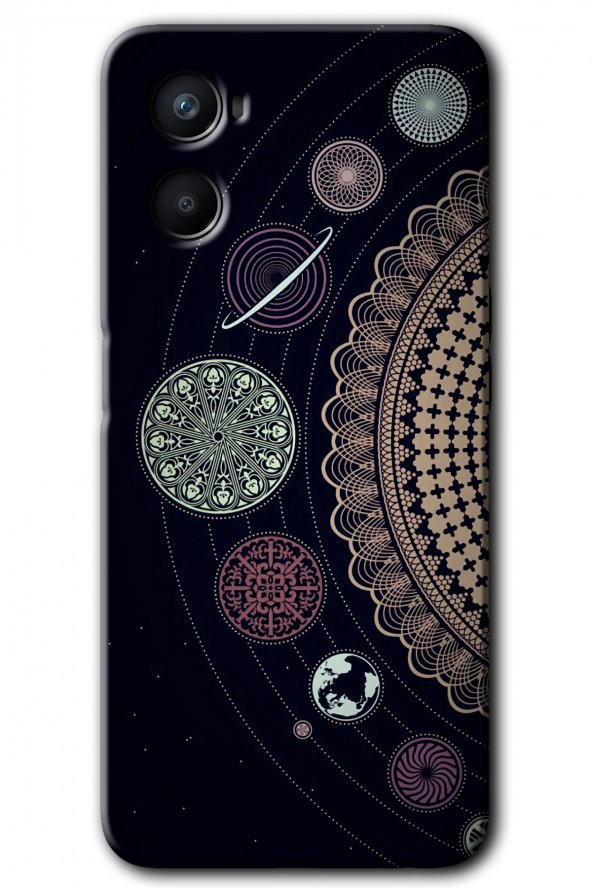 Oppo Reno 3 Kılıf HD Desen Baskılı Arka Kapak - Gezegen Döngüsü - 1