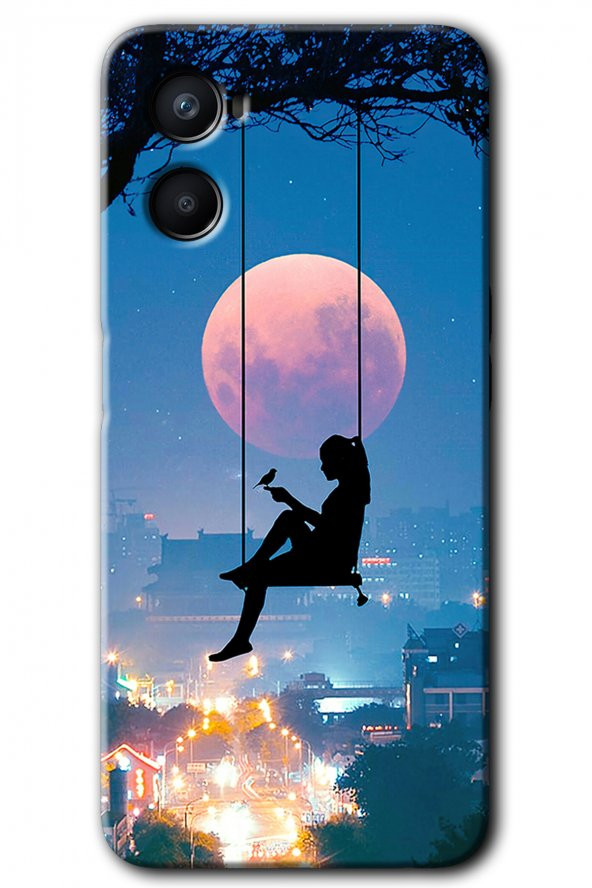Oppo Reno 3 Kılıf HD Desen Baskılı Arka Kapak - Yalnız Kadın - 1