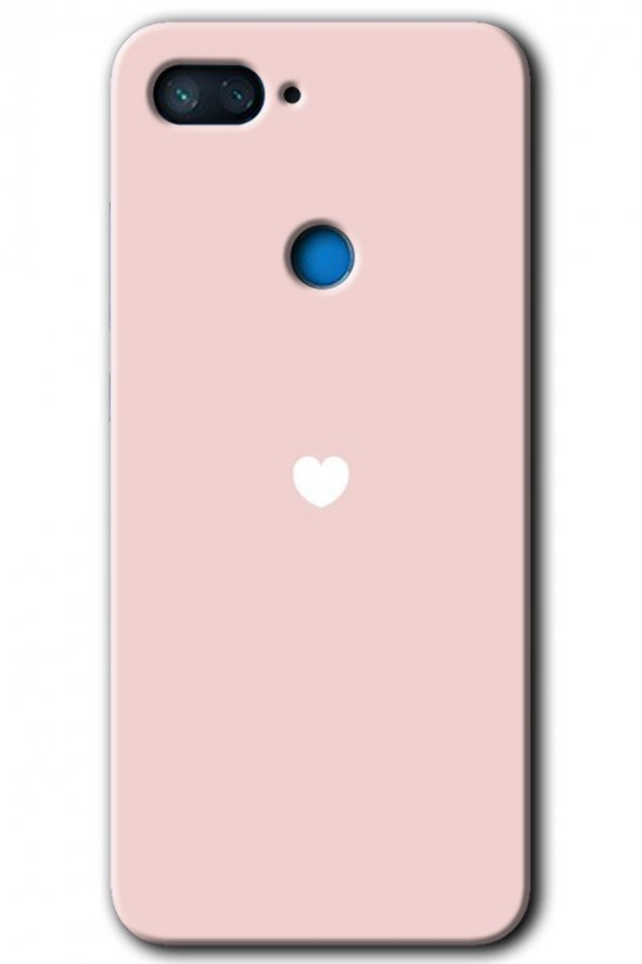 Xiaomi Mi 8 Lite Kılıf HD Desen Baskılı Arka Kapak - Sade Kalp - 1