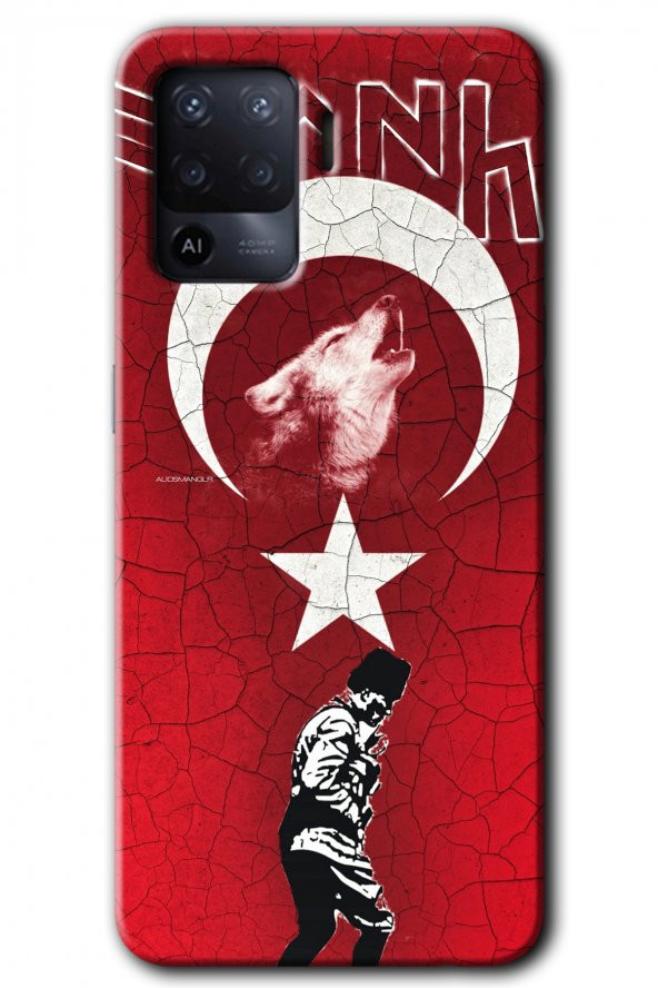 Oppo Reno 5 Lite Kılıf HD Desen Baskılı Arka Kapak - Bozkurt Atam - 1
