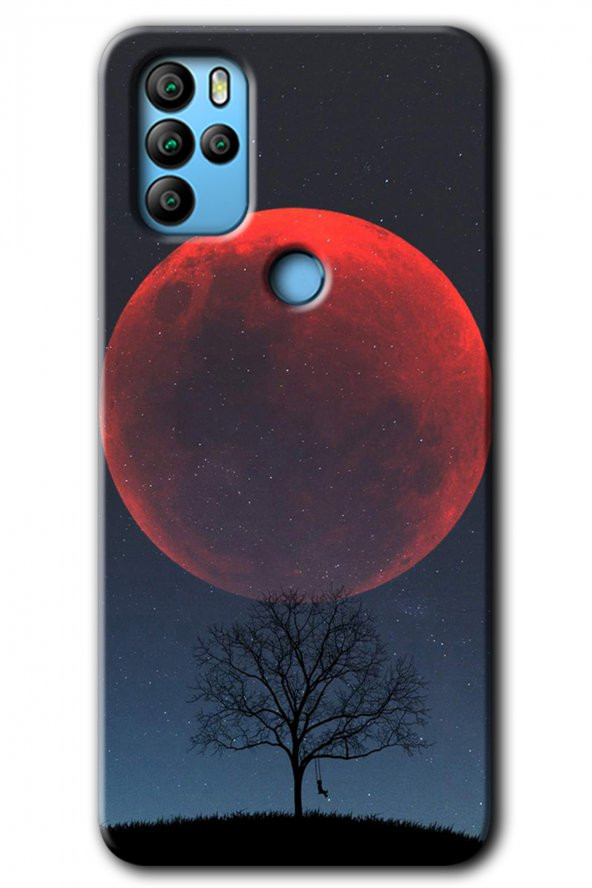 Omix X300 Kılıf HD Desen Baskılı Arka Kapak - Kanlı Ay
