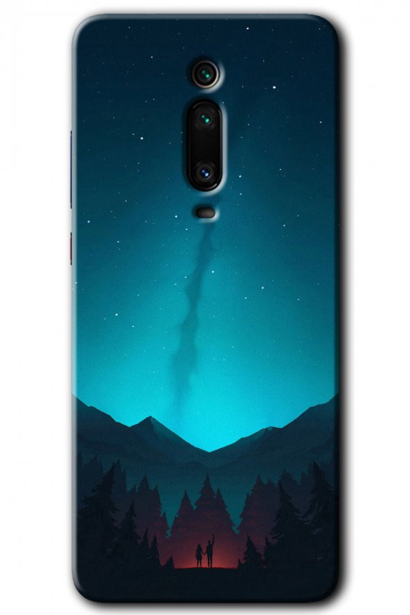 Xiaomi Mi 9T Kılıf HD Desen Baskılı Arka Kapak - Night Fores Mount